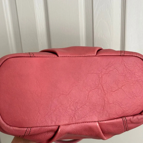 Burberry Blue Label Pink Leather Tote w/ Plaid Lining & Side Zippers - Picture 13 of 17